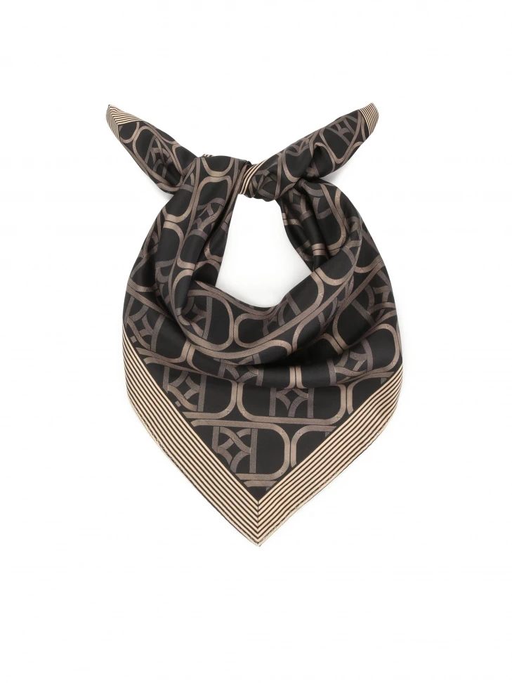 kazar Silk scarf decorated with monograms