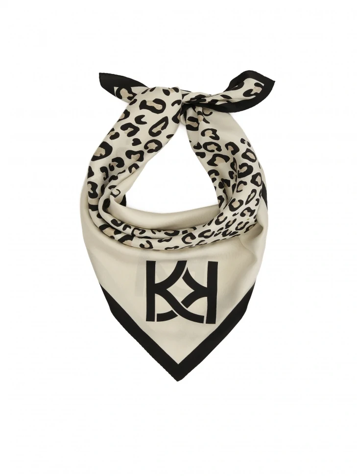 kazar Silk scarf in leopard print