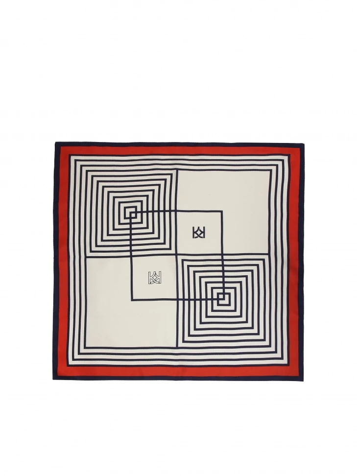 Kazar Silk Scarf In Navy Style