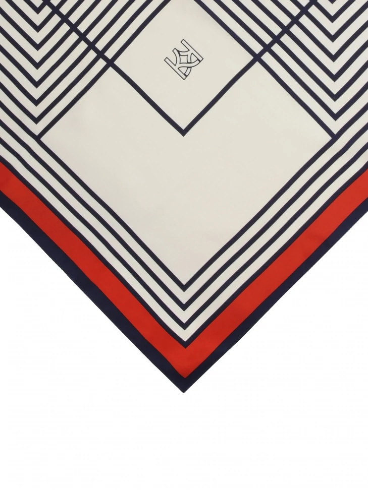 Kazar Silk Scarf In Navy Style