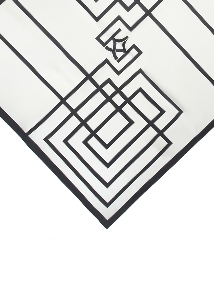 Kazar Silk Scarf With Geometric Patterns