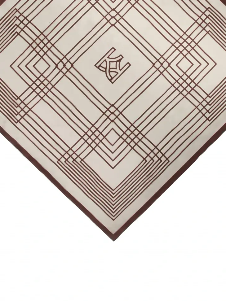 Kazar Silk Scarf With Geometric Patterns