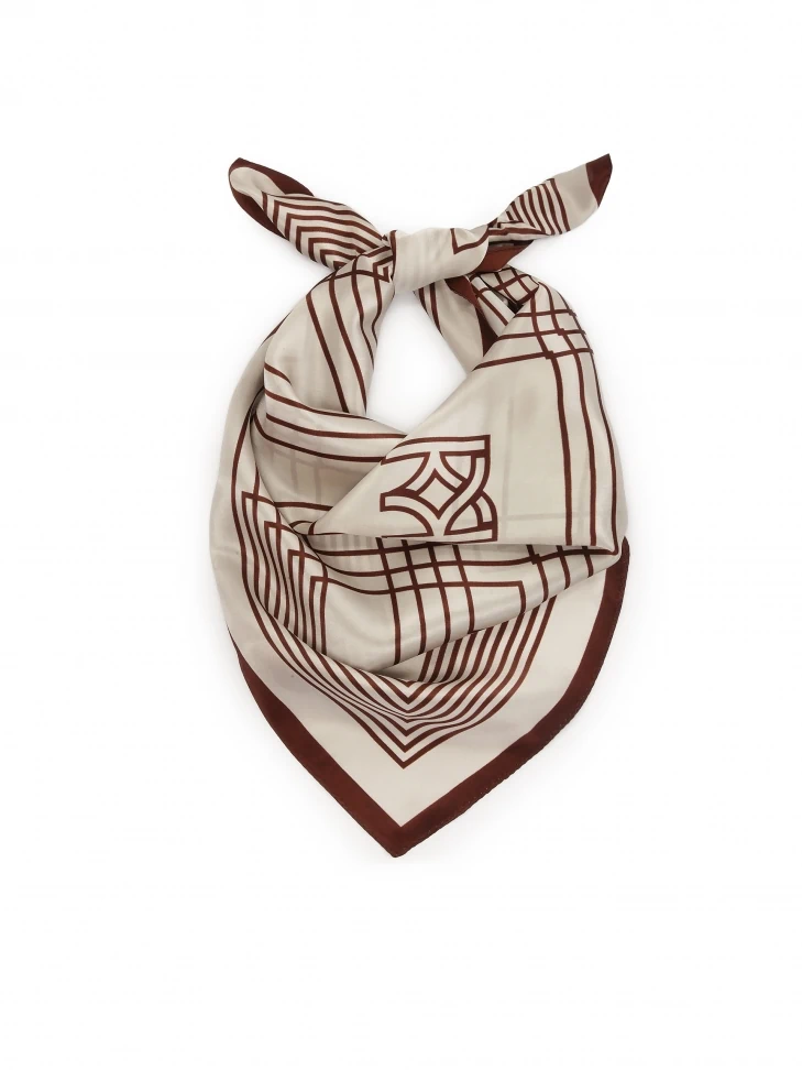 kazar Silk scarf with geometric patterns