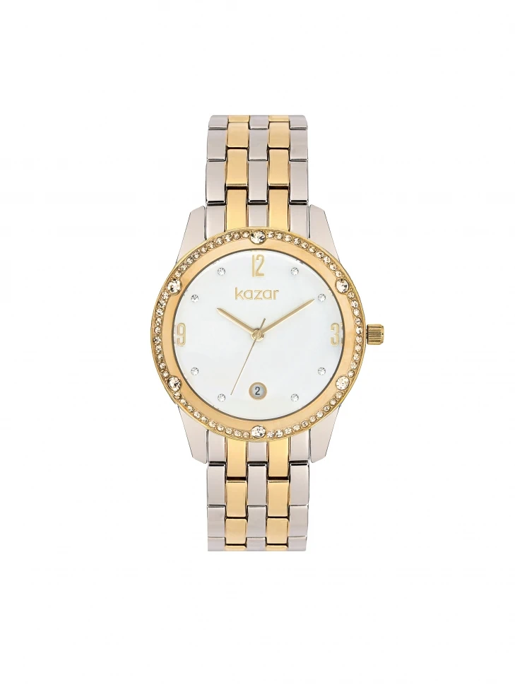 kazar Silver and gold watch decorated with zircons
