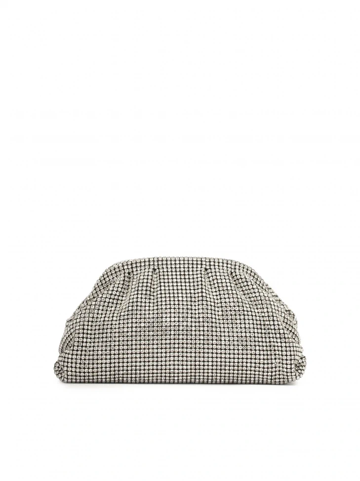 kazar Silver evening bag with zircons