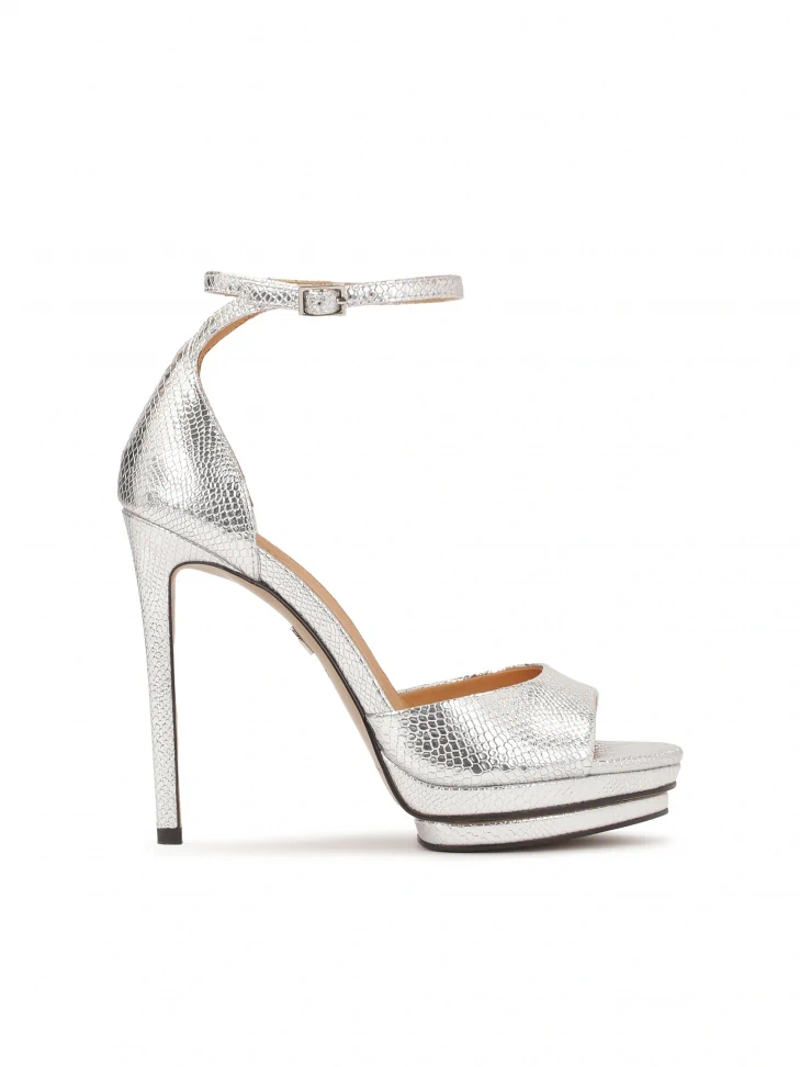 kazar Silver high platform sandals