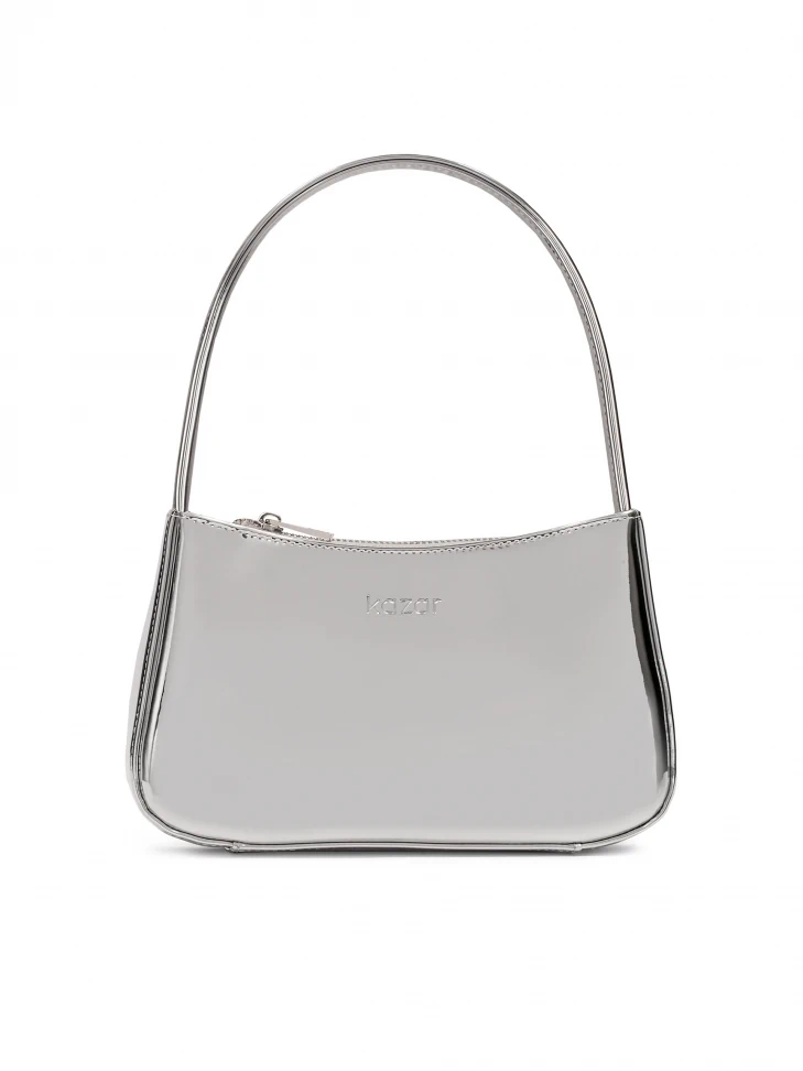 kazar Silver leather baguette handbag