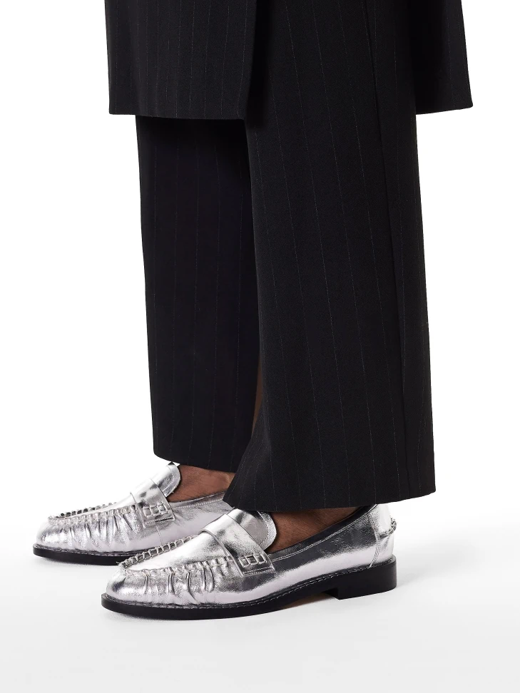 Kazar Silver Loafers Style Shoes
