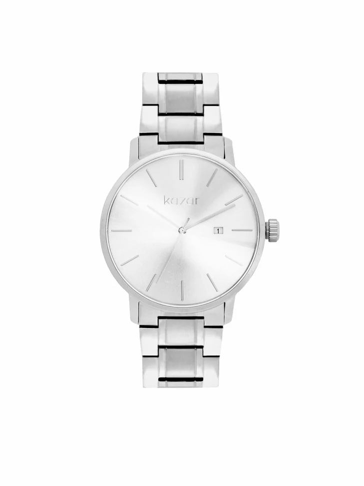 kazar Silver minimalist watch on a bracelet