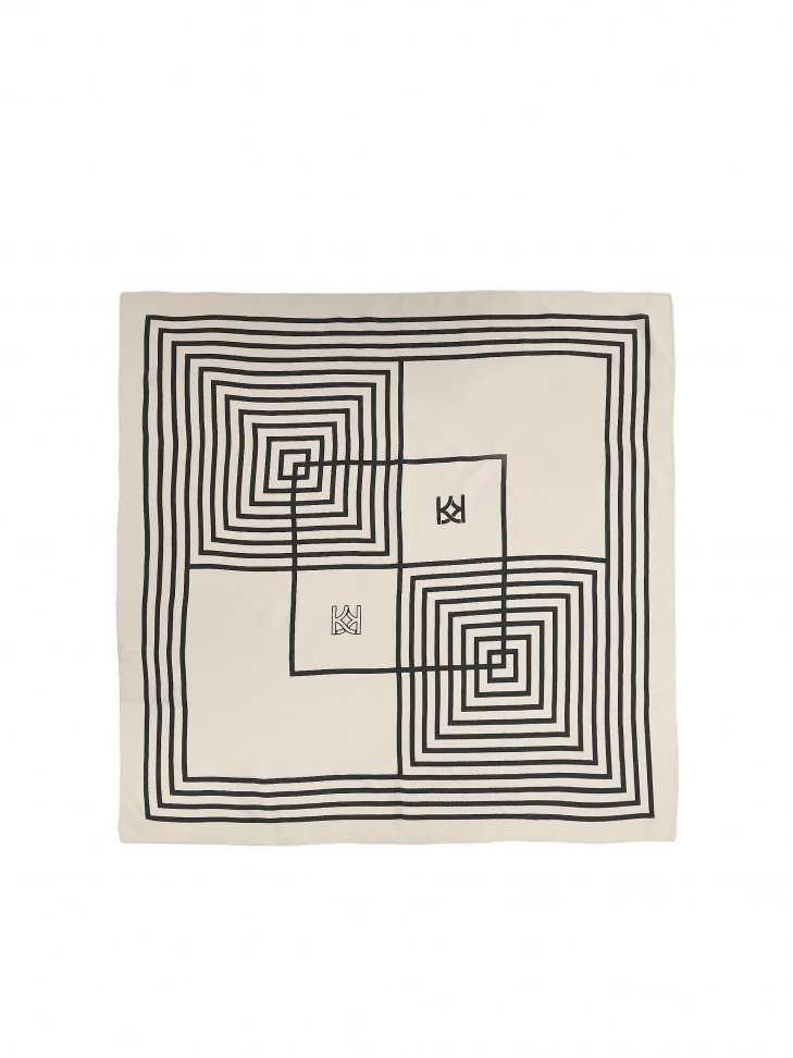 Kazar Silver Scarf In Delicate Silk
