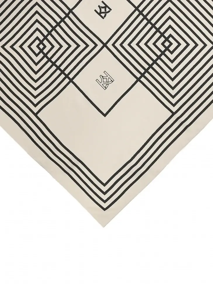 Kazar Silver Scarf In Delicate Silk