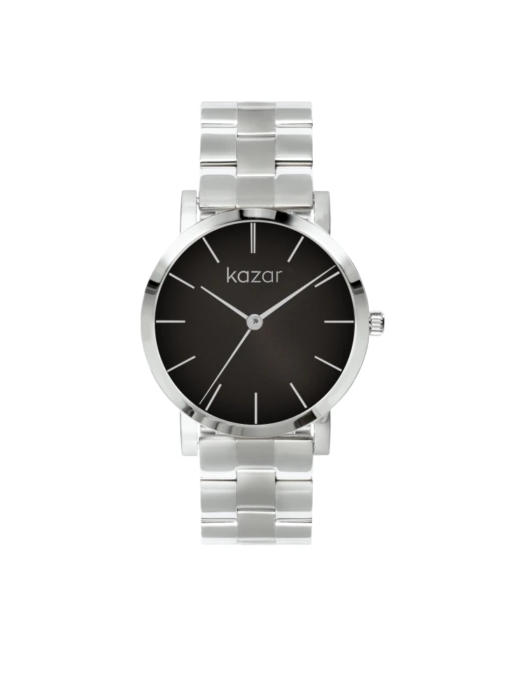 kazar Silver watch with black dial