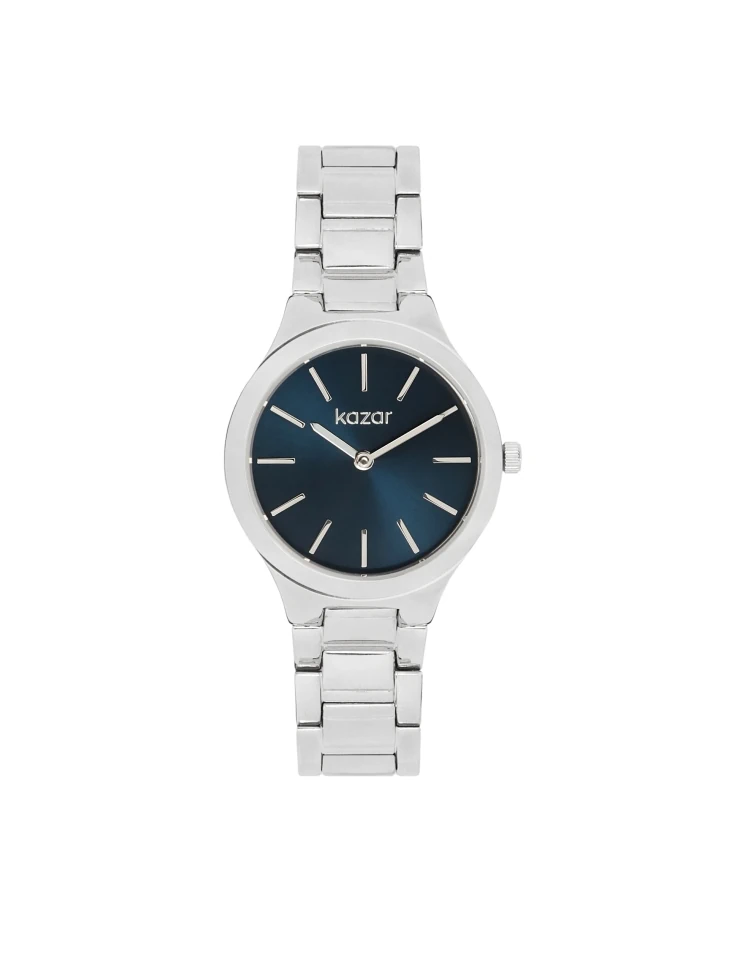 kazar Silver women's watch with navy blue dial