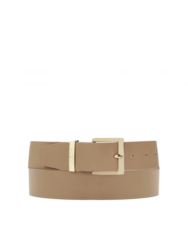 kazar Simple leather belt in taupe color