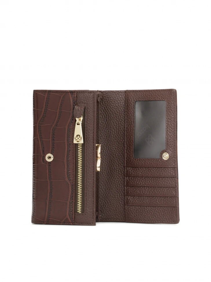 Kazar Sleek Horizontal Wallet In Embossed Leather