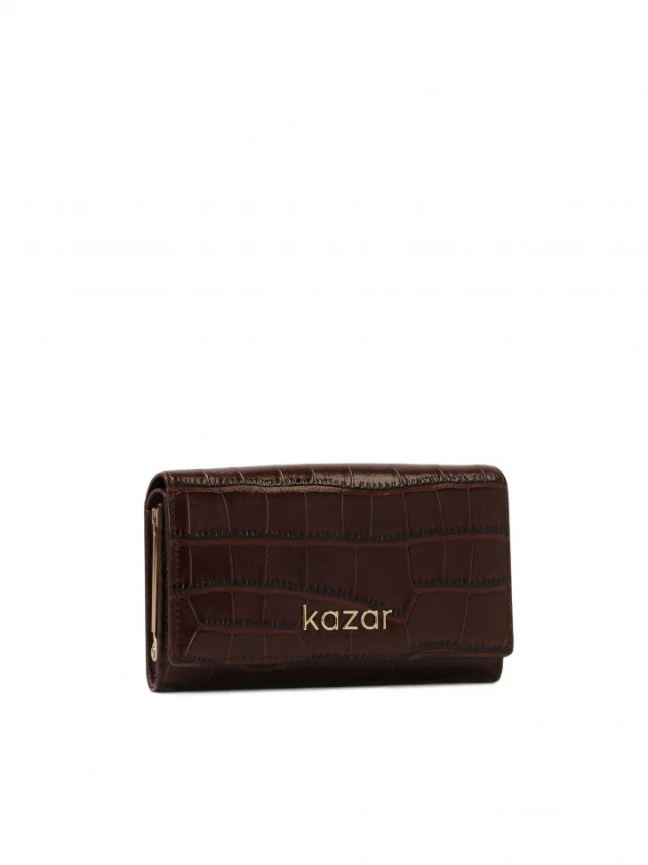 Kazar Sleek Horizontal Wallet In Embossed Leather