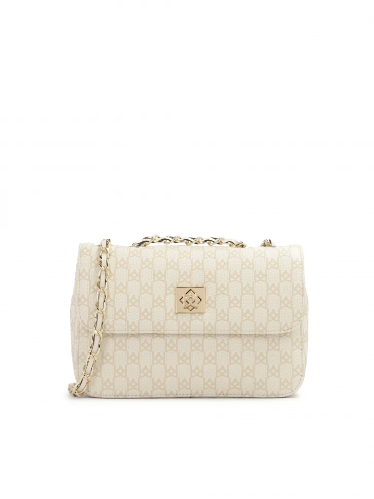 kazar Sleek leather handbag in beige print