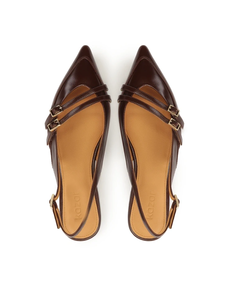 Kazar Slingback Pumps On A Flat Sole