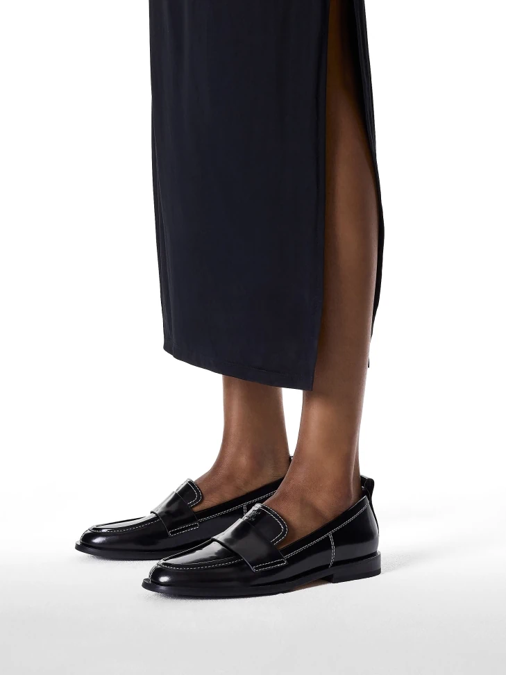 Kazar Slip-on Black Loafers With Flat Heel
