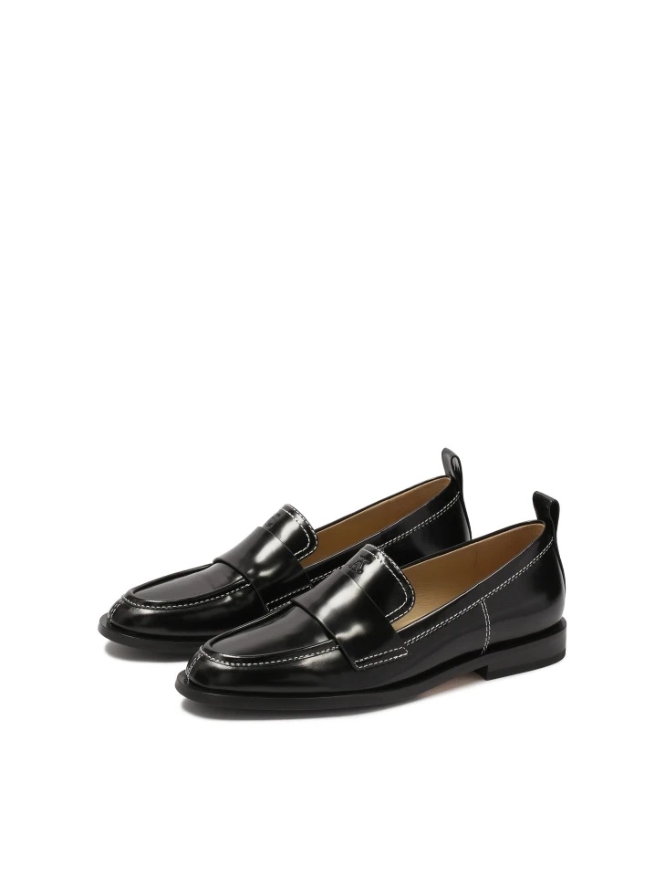 Kazar Slip-on Black Loafers With Flat Heel