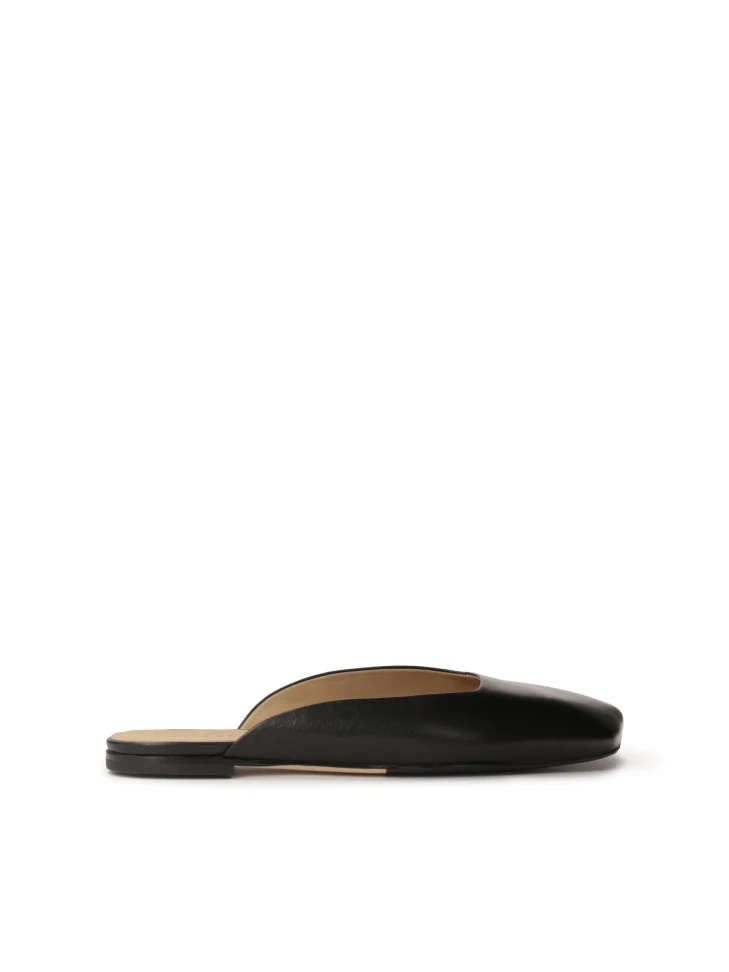 kazar Slip-on black slides with square front
