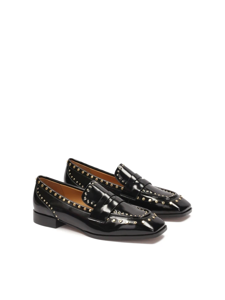 Kazar Slip-on Loafers Decorated With Metal Rivets