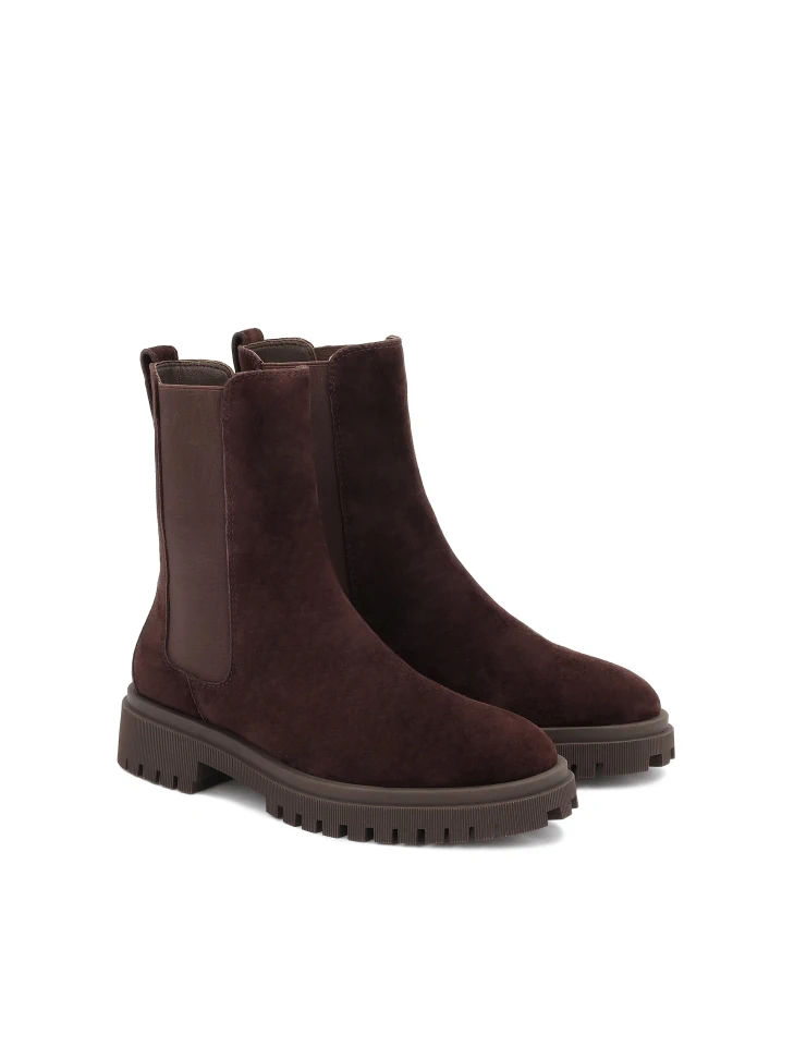 Kazar Slip-on Suede Boots In Brown Color