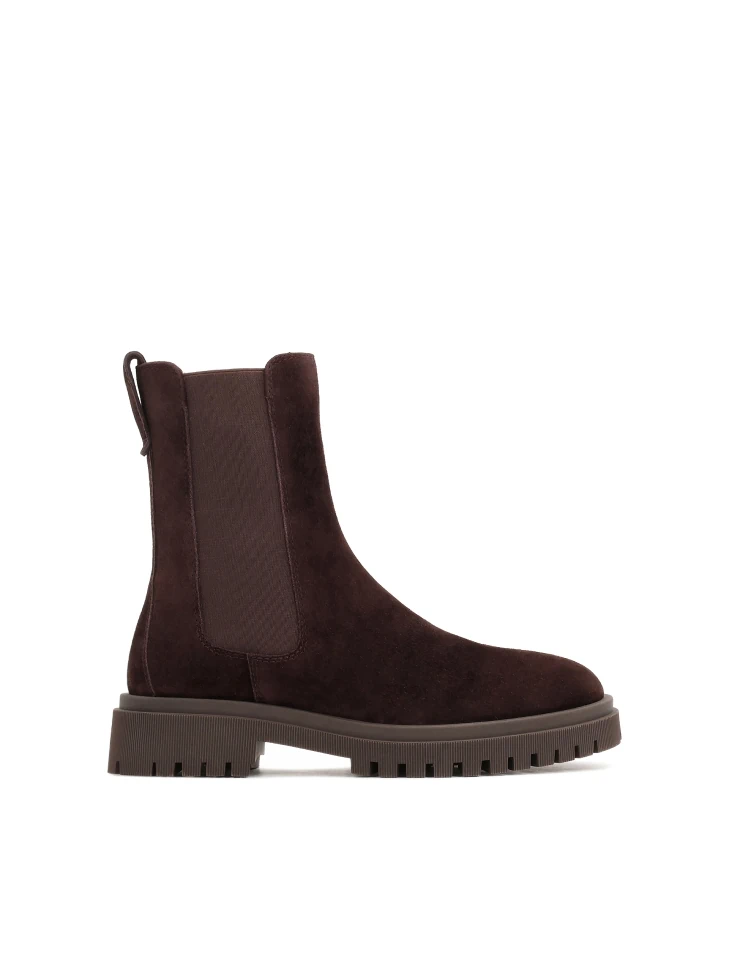 kazar Slip-on suede boots in brown color