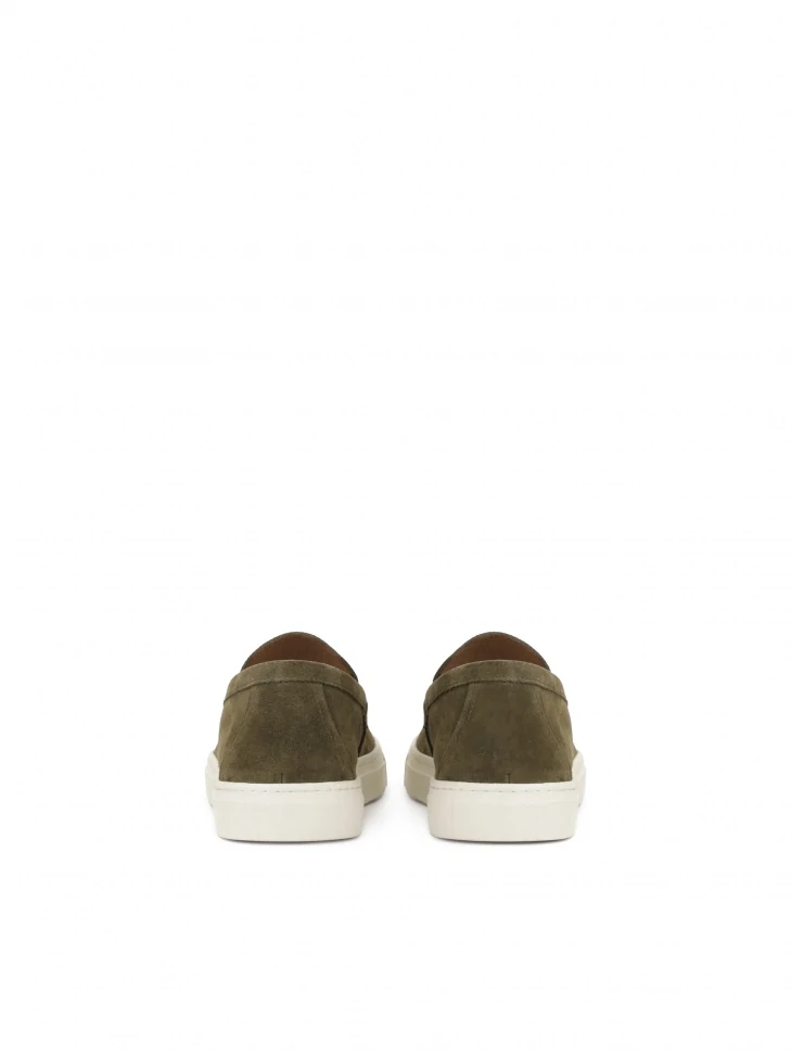 Kazar Slip-on Suede Sneakers In Khaki Color
