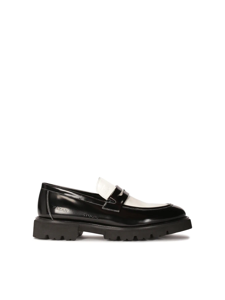 kazar Slip-on two-tone patent leather loafers