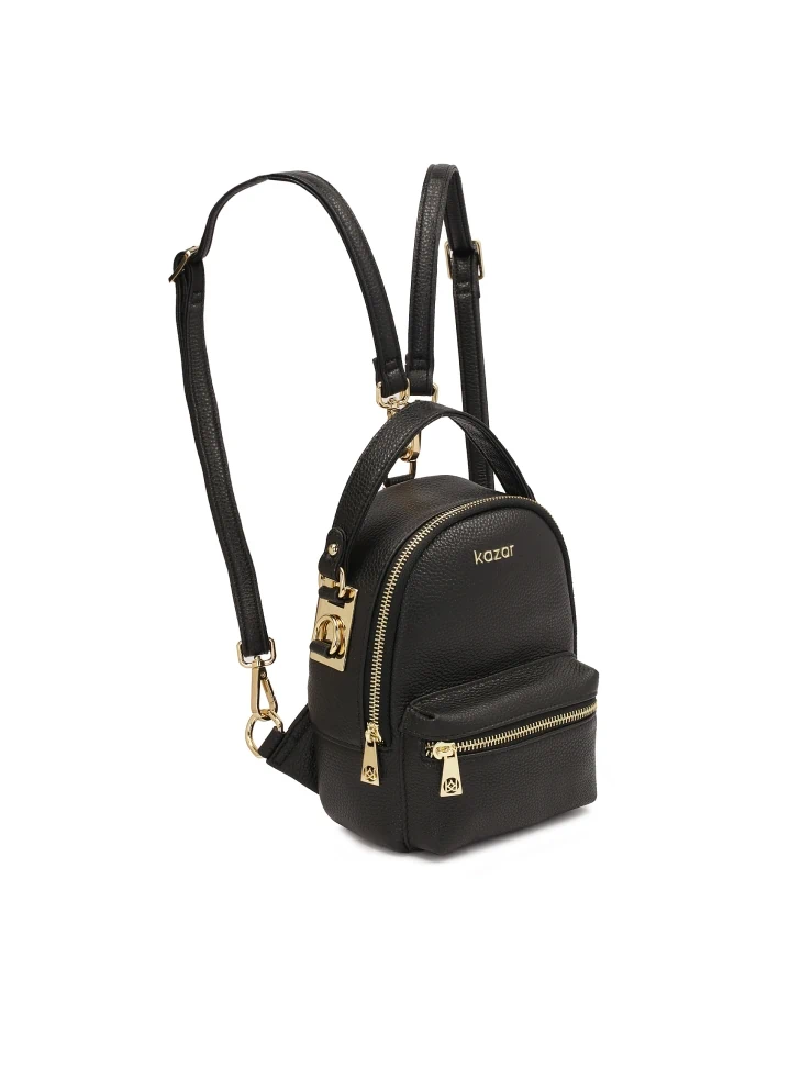 Kazar Small Black Backpack 2in1