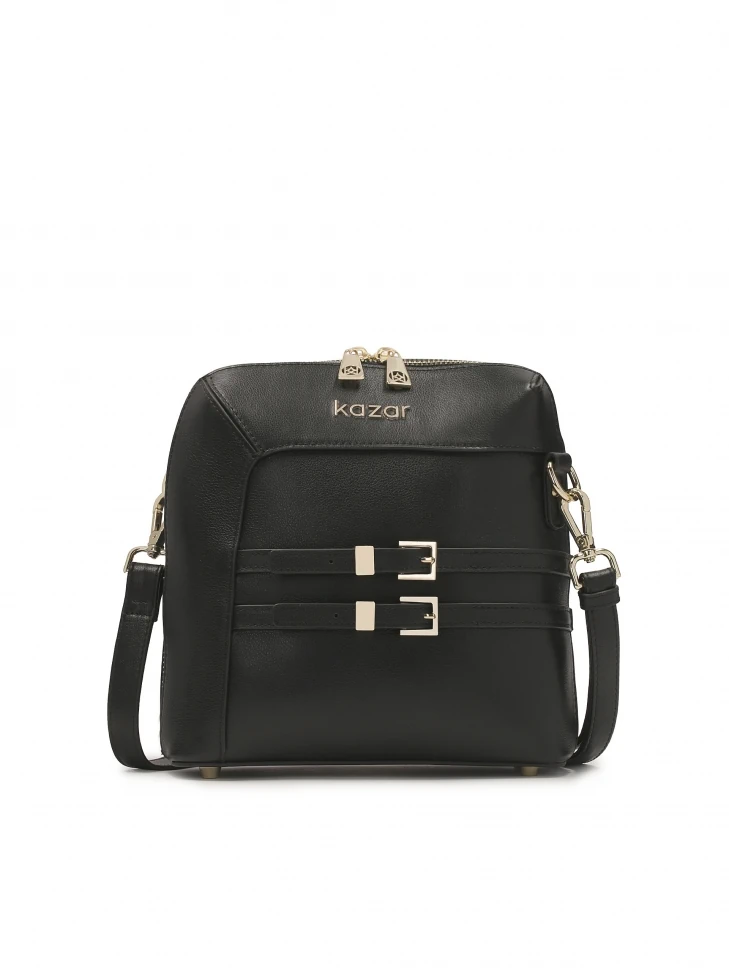 kazar Small black handbag with bipolar zipper