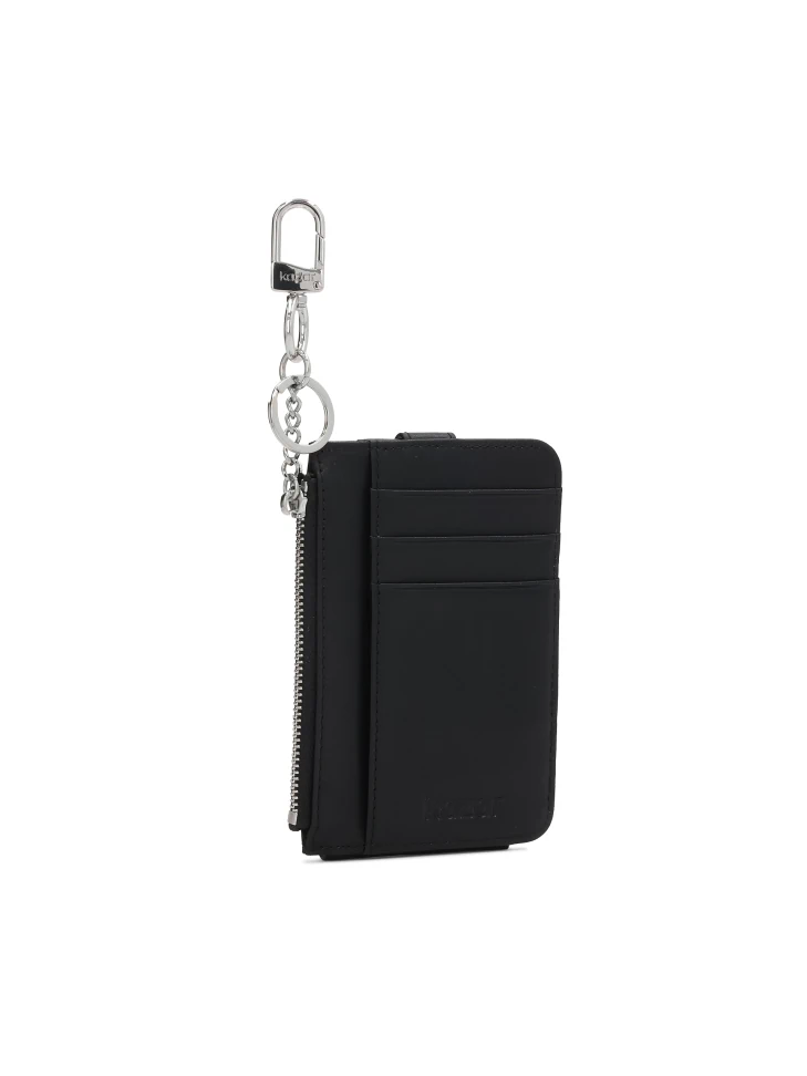 Kazar Small Black Wallet Clipped With A Snap Hook