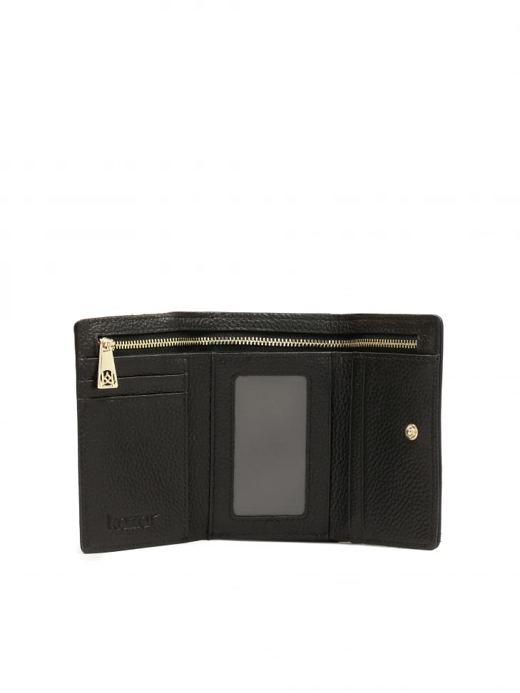 Kazar Small Black Wallet With Quilting