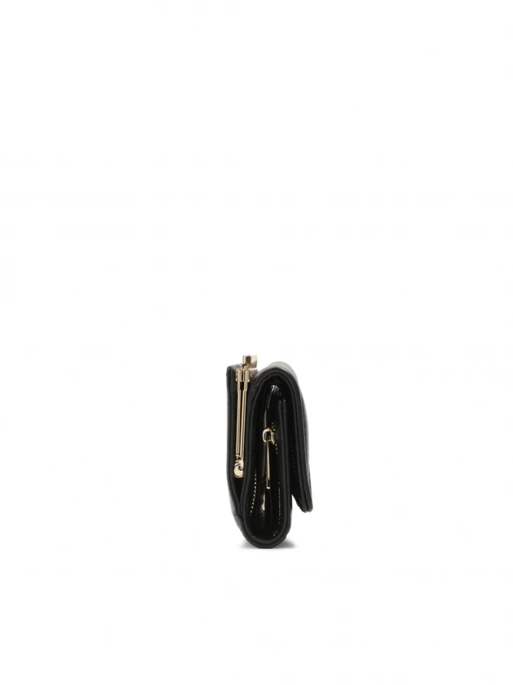 Kazar Small Black Wallet With Quilting