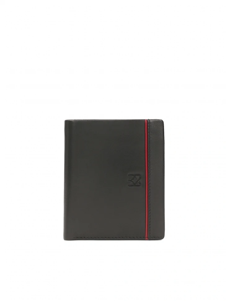 kazar Small black wallet with red accent