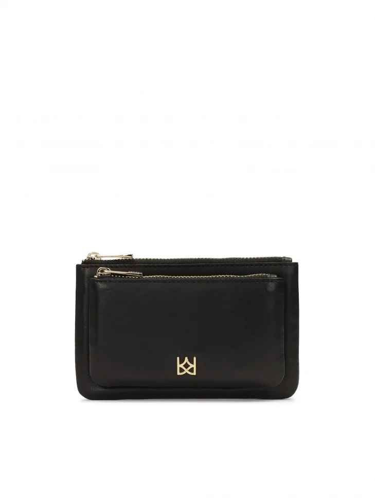 kazar Small black zippered purse