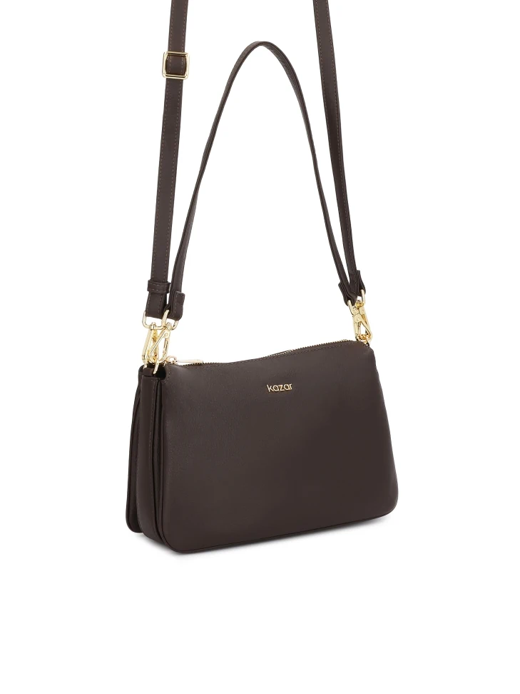 Kazar Small Brown Handbag With Two Straps