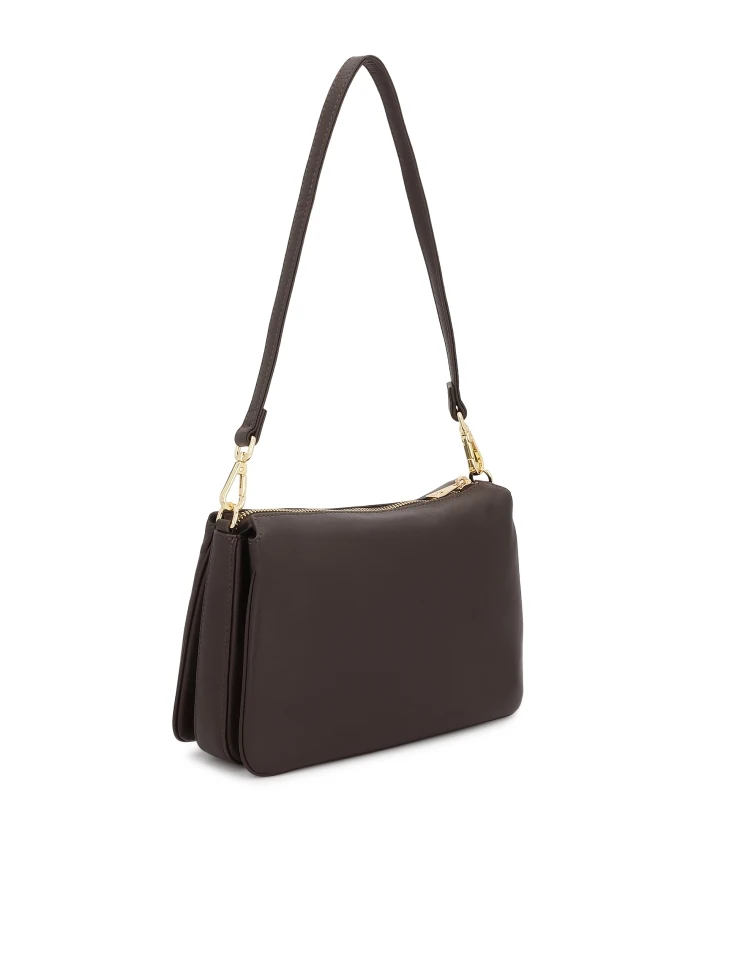 Kazar Small Brown Handbag With Two Straps