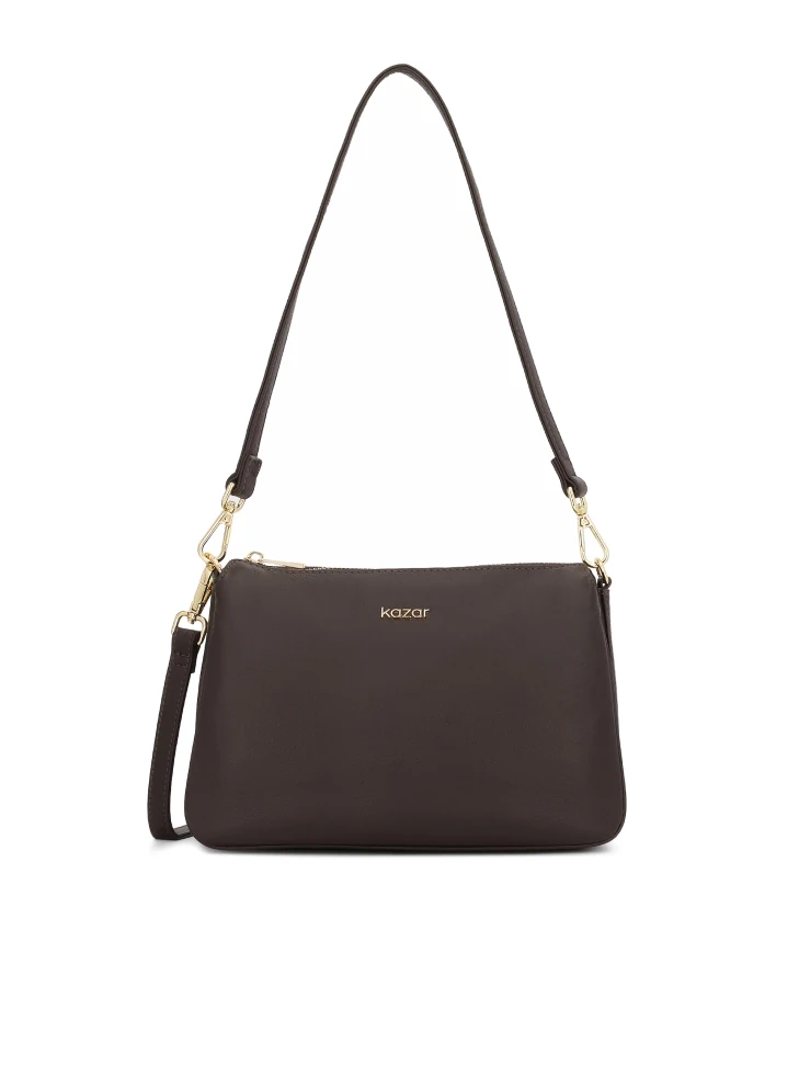 kazar Small brown handbag with two straps