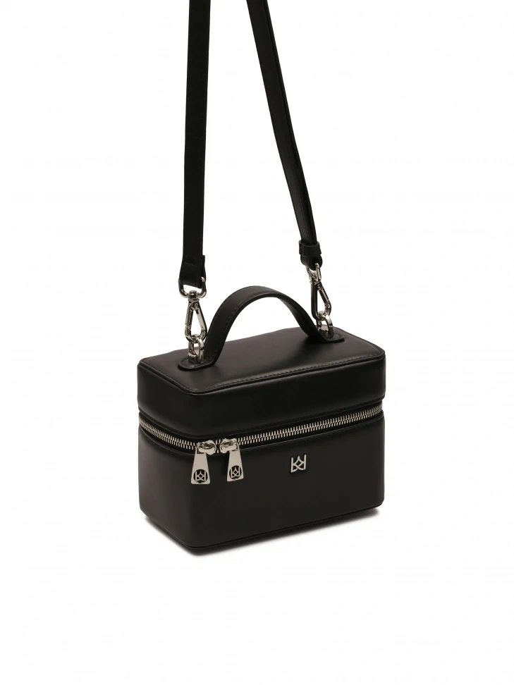 Kazar Small Leather Makeup Bag With Strap