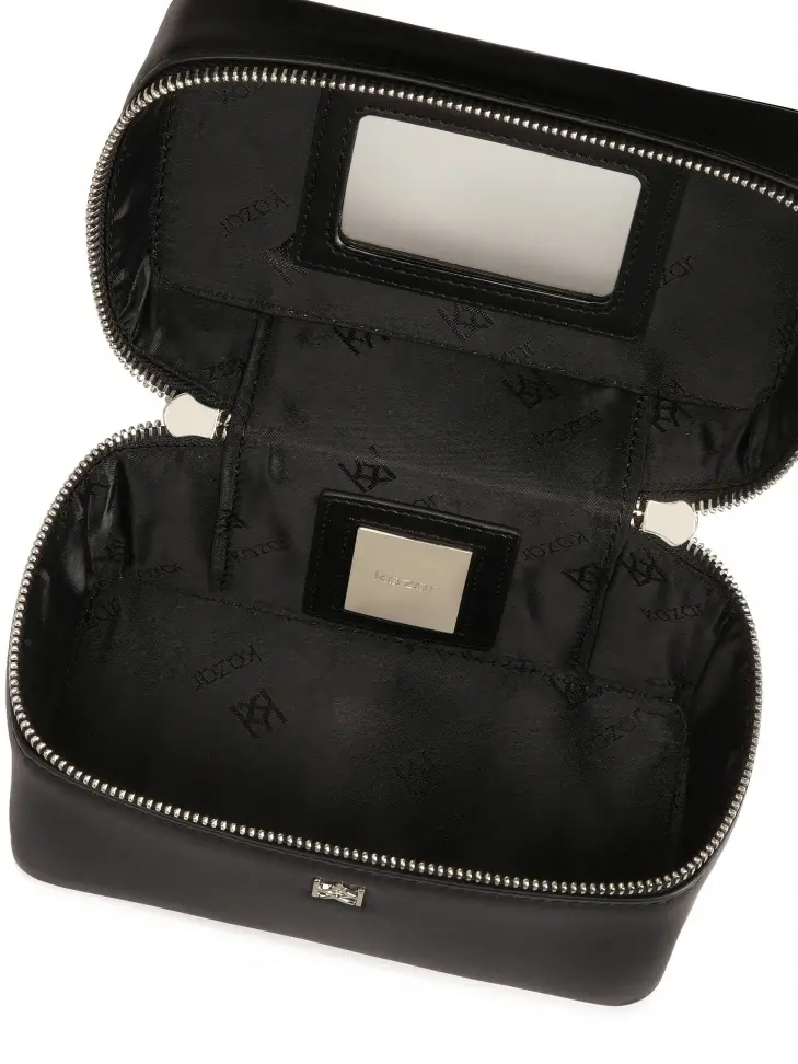 Kazar Small Leather Makeup Bag With Strap
