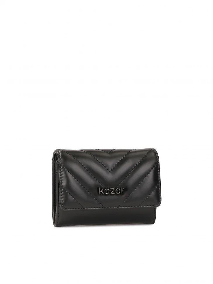 Kazar Small Leather Wallet With Quilted Front