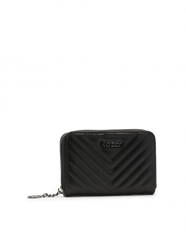 Kazar Small Leather Wallet With Quilted Pattern