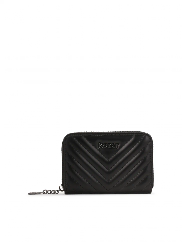 kazar Small leather wallet with quilted pattern