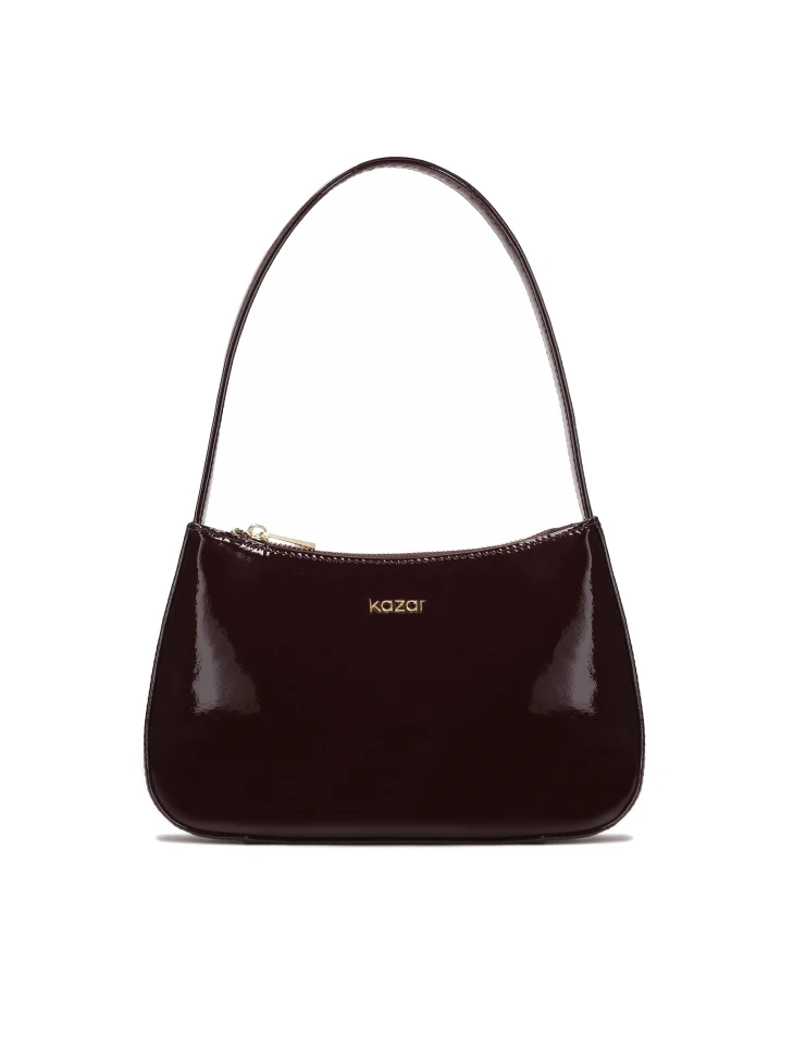 kazar Small patent bag in maroon color