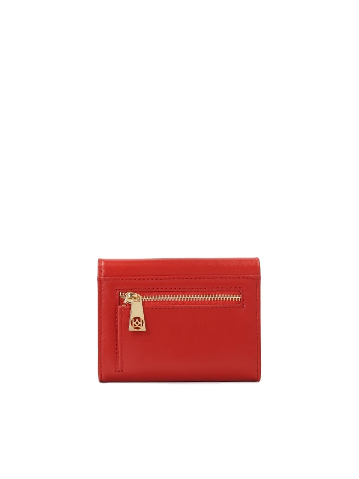 Kazar Small Red Wallet With Gold KAZAR Logo