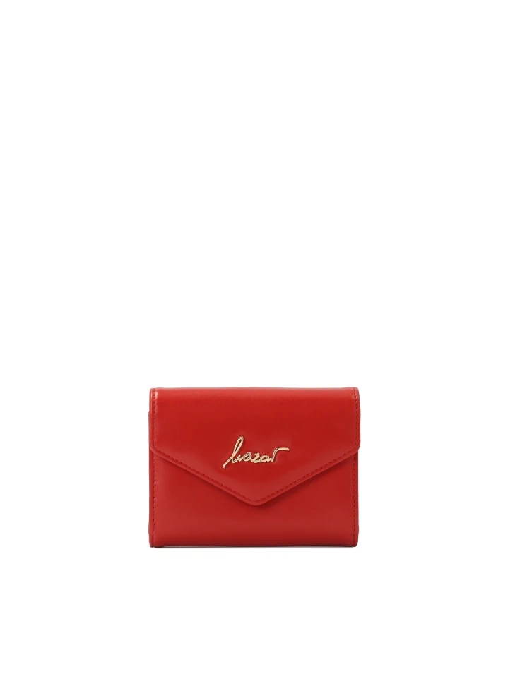 kazar Small red wallet with gold KAZAR logo
