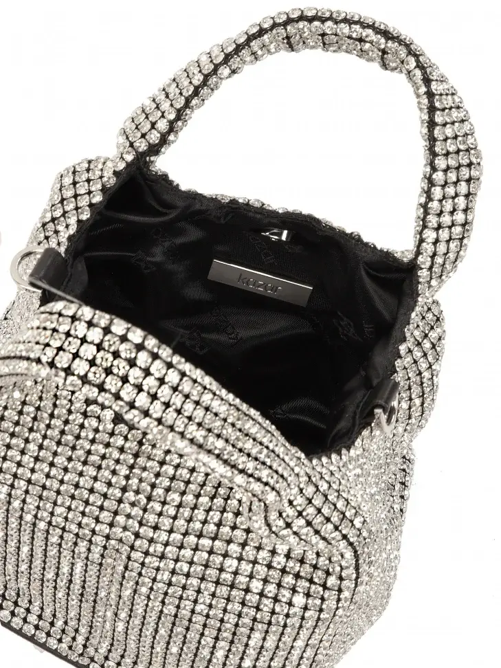 Kazar Small Shiny Handbag With Zircons