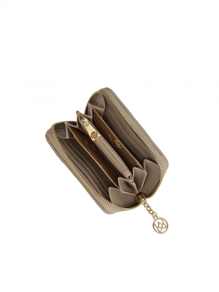 Kazar Small Zippered Wallet With Striking Quilting